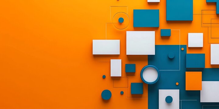 A minimalist 3D render of abstract geometric shapes on an orange background. This image can be used for websites and blogs related to technology, design, and business.

