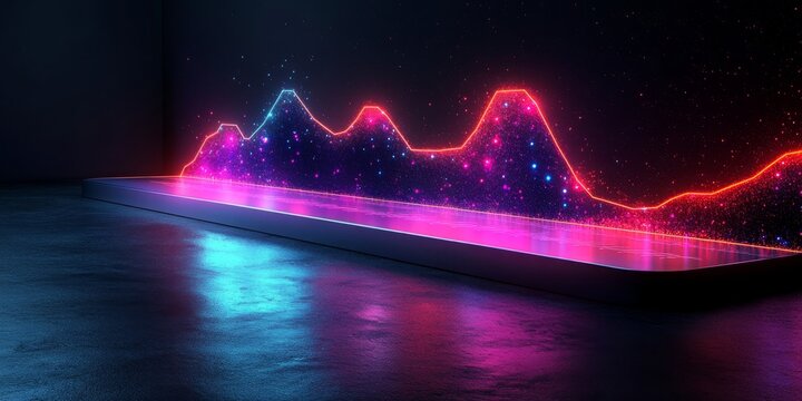 A futuristic 3D render of a colorful audio equalizer on a smartphone for music websites, blogs, and technology content.

