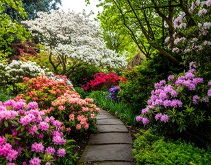 Springtime garden path