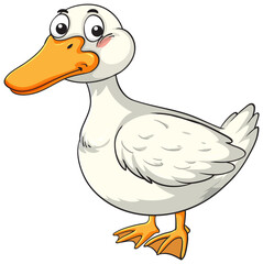 Cartoon Platypus Standing with Cheerful Expression