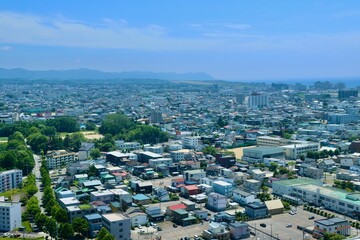 五稜郭タワー展望台眺望・東方面（北海道・函館市）