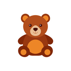 Fototapeta premium Cute brown teddy bear illustration isolated on black background