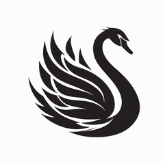 Swan Vector Design Elegant Clean Minimal Style on white background
