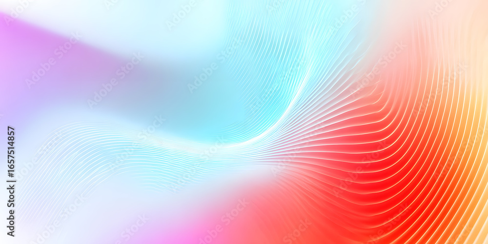 Poster abstract gradient waves with soft pastel colors and curved lines