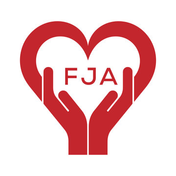 FJA Heart Care Logo &ndash; Charity, Healthcare and Community Support Icon. FJA Letter Logo.
