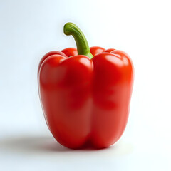 Fresh Red Bell Pepper on White Background