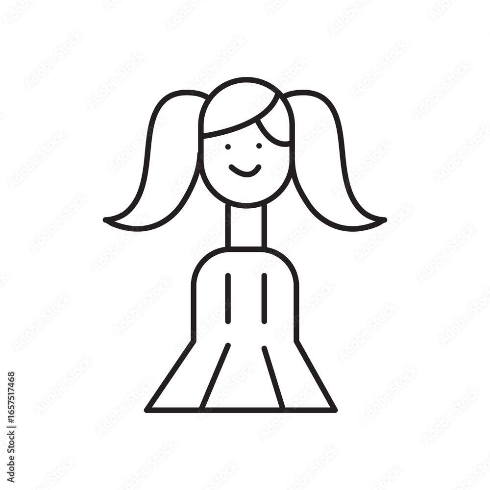 Poster doll icon isolated flat vector in outline vector simple illustration for web and app..eps