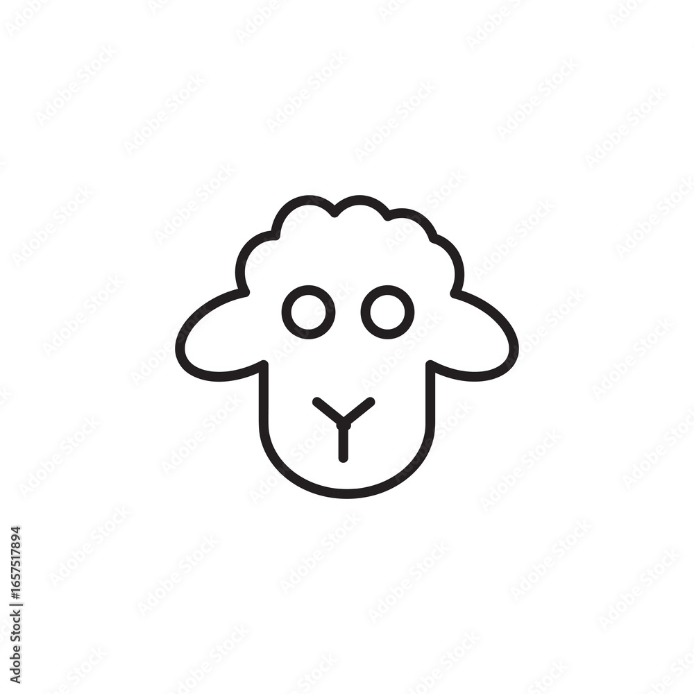 Poster lamb icon isolated flat vector in outline vector illustration for web and app..eps