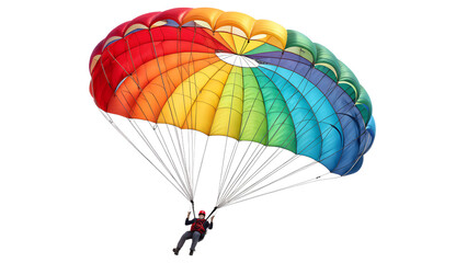 Person with a parachute isolated on transparent background 