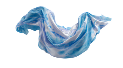 Flowing silk fabric, isolated on transparent background