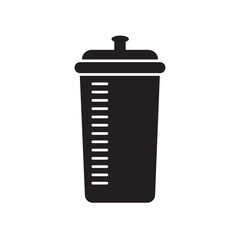 Protein shake icon Isolated flat vector flat black trendy style illustration for web and app..eps
