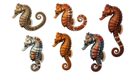 Isolated Collection of Seahorses