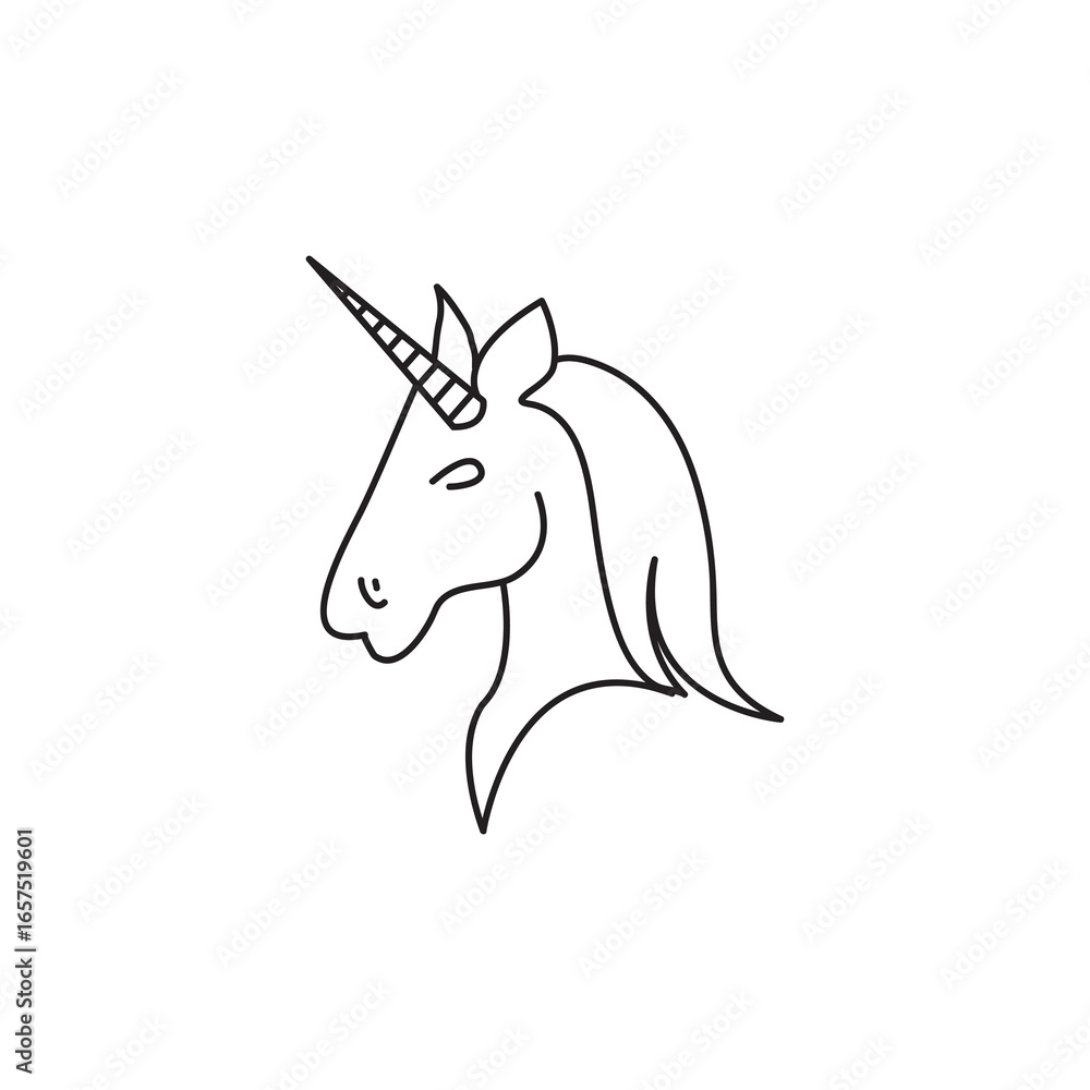 Poster Unicorn icon Isolated flat vector in outline vector simple illustration for web and app..eps