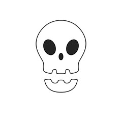 A skull with a mouth open and a hole in the middle of the face