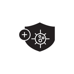 Virus protection shield icon Isolated flat trendy style illustration for web and app..eps