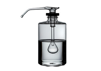 Elegant Glass Dispenser: Minimalist Bathroom Accessory isolated on transparent background
