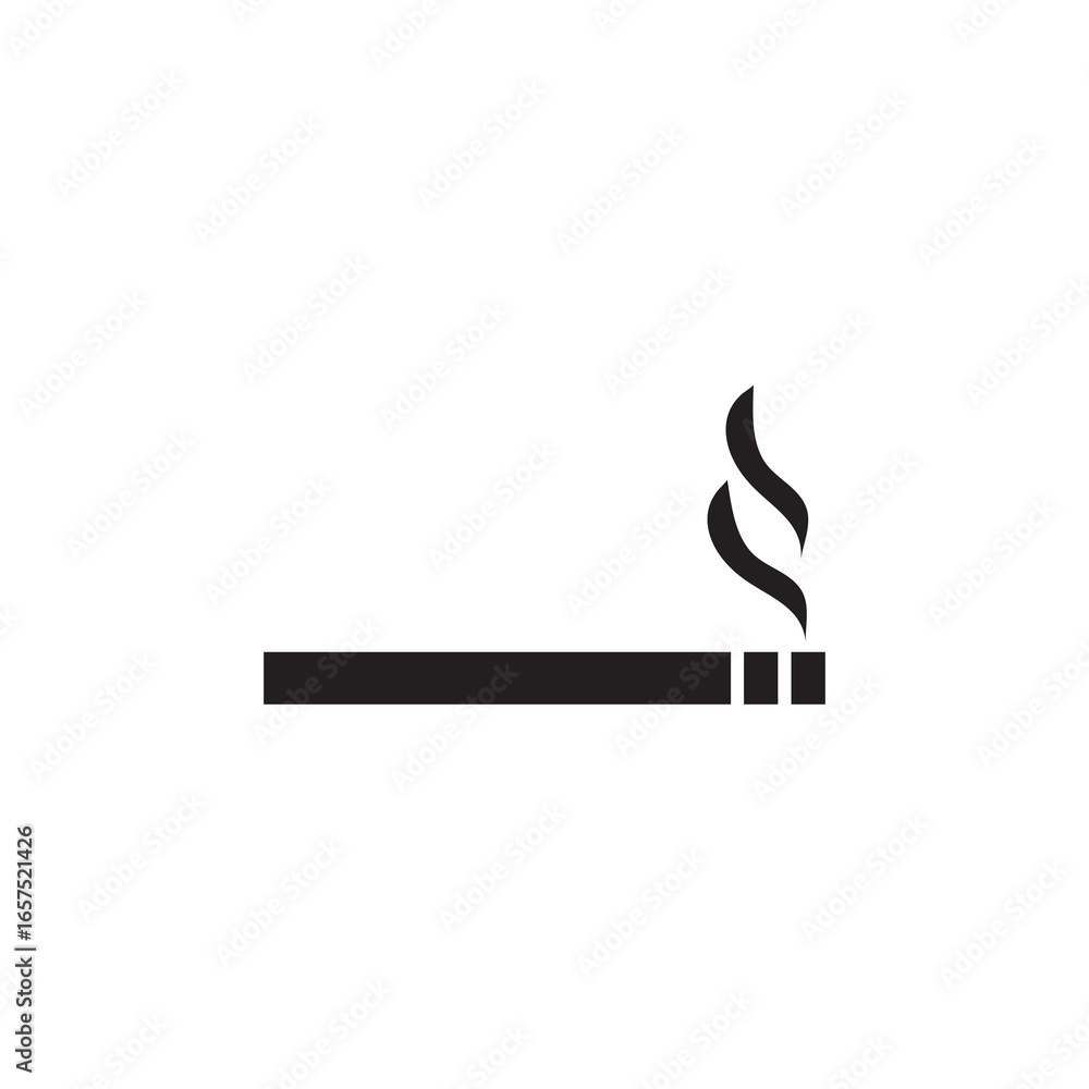 Poster cigarette icon isolated flat vector flat black simple illustration for web and app..eps