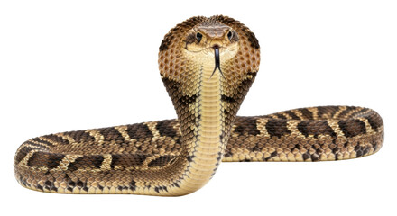 Isolated Cobra Snake with Hood