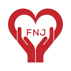 FNJ Heart Care Logo – Charity, Healthcare and Community Support Icon. FNJ Letter Logo.
