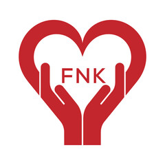 FNK Heart Care Logo – Charity, Healthcare and Community Support Icon. FNK Letter Logo.
