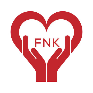 FNK Heart Care Logo &ndash; Charity, Healthcare and Community Support Icon. FNK Letter Logo.
