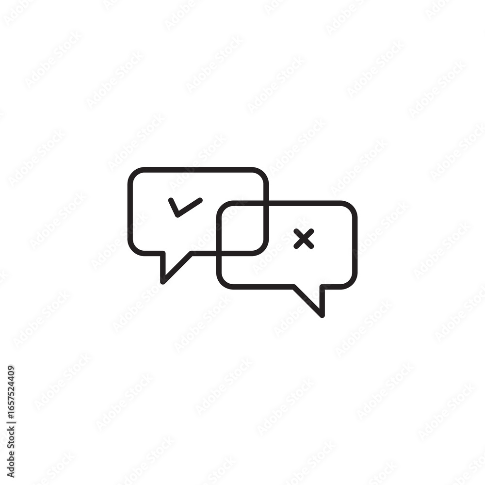 Poster Disagreement icon Isolated flat vector in outline vector linear illustration for web and app..eps