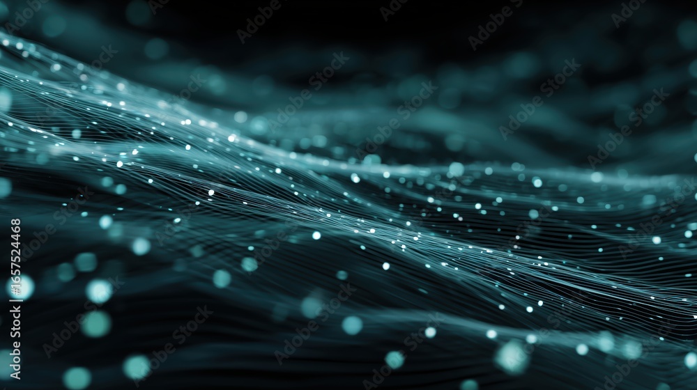 Poster flowing digital energy lines moving background abstract representation of flowing lines and glowing 