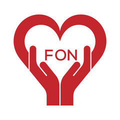 FON Heart Care Logo – Charity, Healthcare and Community Support Icon. FON Letter Logo.
