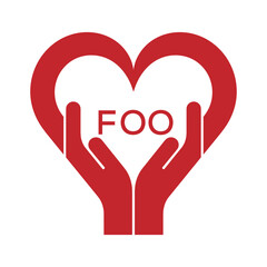 FOO Heart Care Logo – Charity, Healthcare and Community Support Icon. FOO Letter Logo.
