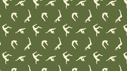 Tumbling gymnastics vector pattern 