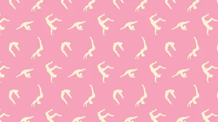 Fotobehang Gymnastiek Tumbling gymnastics vector pattern   © SEEDPULSE