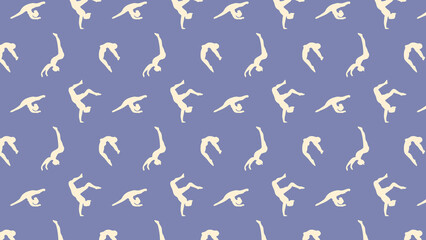 Tumbling gymnastics vector pattern 