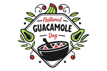 NATIONAL GUACAMOLE DAY vector illustration