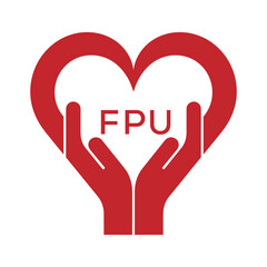 FPU Heart Care Logo – Charity, Healthcare and Community Support Icon. FPU Letter Logo.
