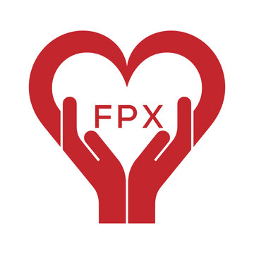 FPX Heart Care Logo &ndash; Charity, Healthcare and Community Support Icon. FPX Letter Logo.
