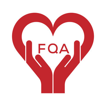 FQA Heart Care Logo &ndash; Charity, Healthcare and Community Support Icon. FQA Letter Logo.
