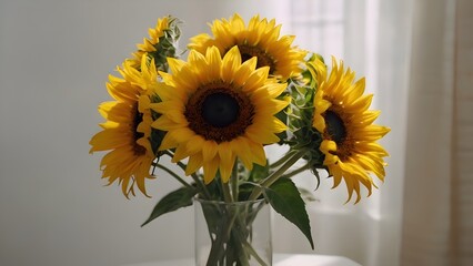Obraz premium sunflowers in a vase standing brightly 