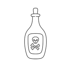 A bottle of poison with a skull and crossbones on it