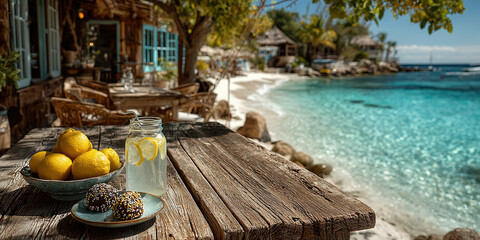 Happy lifestyle festival fashion in a coastal paradise relaxing beach environment vibrant viewpoint