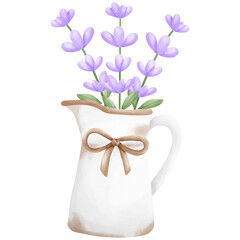 Watercolor Lavender Flowers 