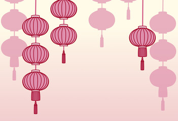 Illustration for Asian-style lantern background