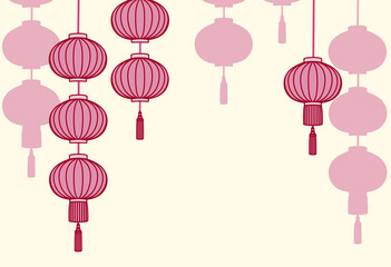 Illustration for Asian-style lantern background