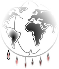 Planet Best Diet – Colorful Pattern of Fruits, Vegetables, Grains and Natural Foods Global Warming and Climate Change – Earth in Crisis Vector Illustration.