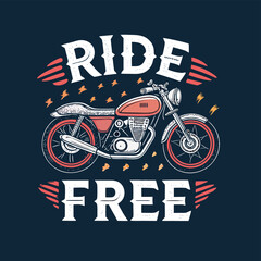 Classic motorcycle vector illustration. Motor bike for logo, biker club emblem, sticker, t shirt design print.
