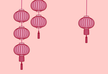 Illustration for Asian-style lantern background