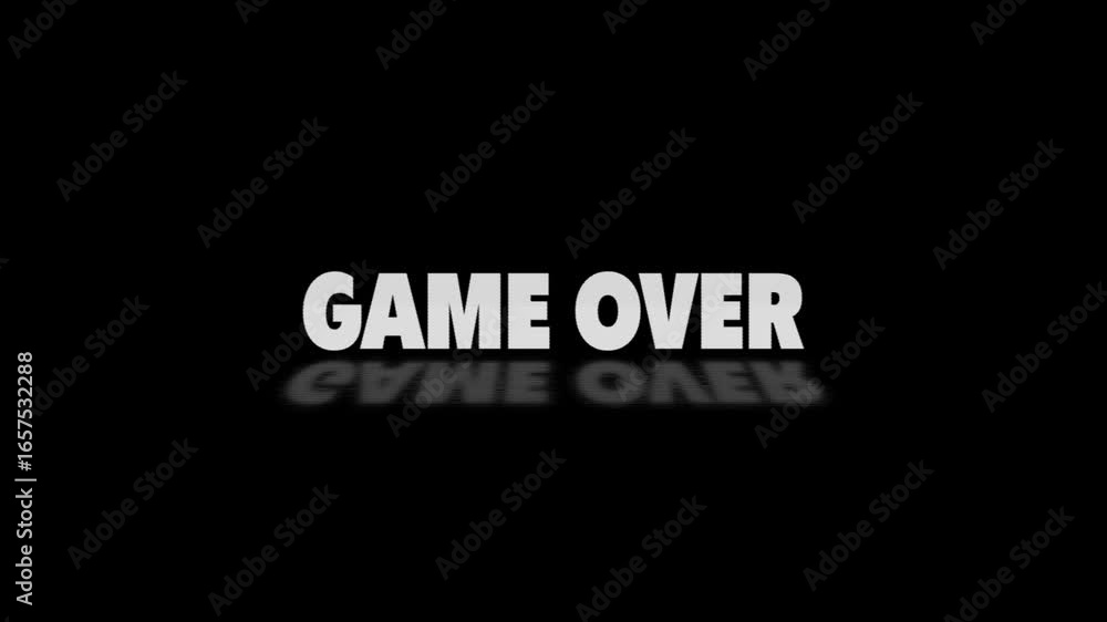 Poster game over text animation. game over style, design elements motion graphics. banner sign template sig