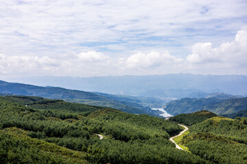 Fototapeta premium landscape with mountains and clouds