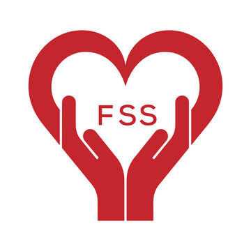 FSS Heart Care Logo &ndash; Charity, Healthcare and Community Support Icon. FSS Letter Logo.
