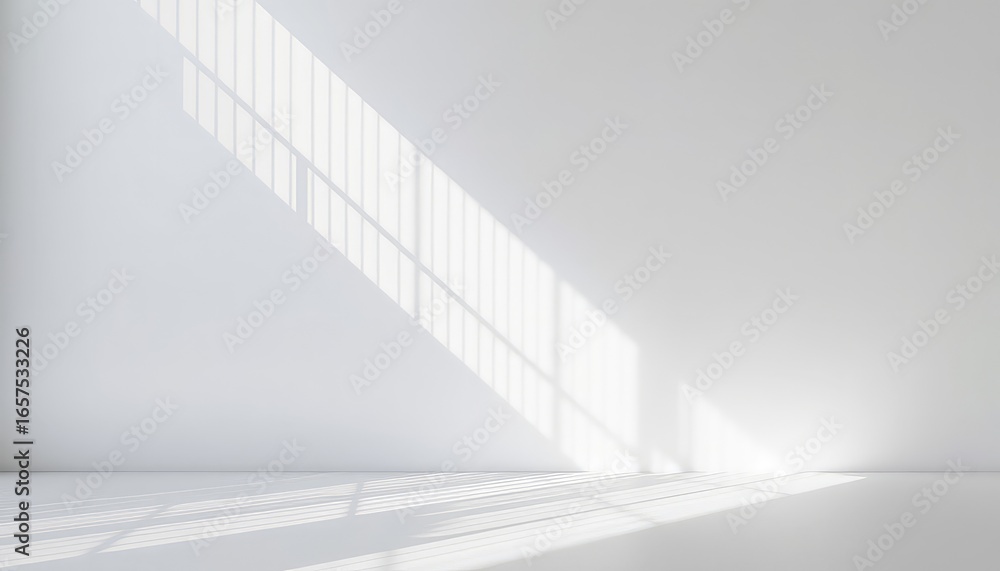 Aufkleber bright illumination enhances the allure of an empty white room, with light playing off of the surfac