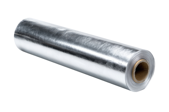 Rolled sheet of reflective metallic foil